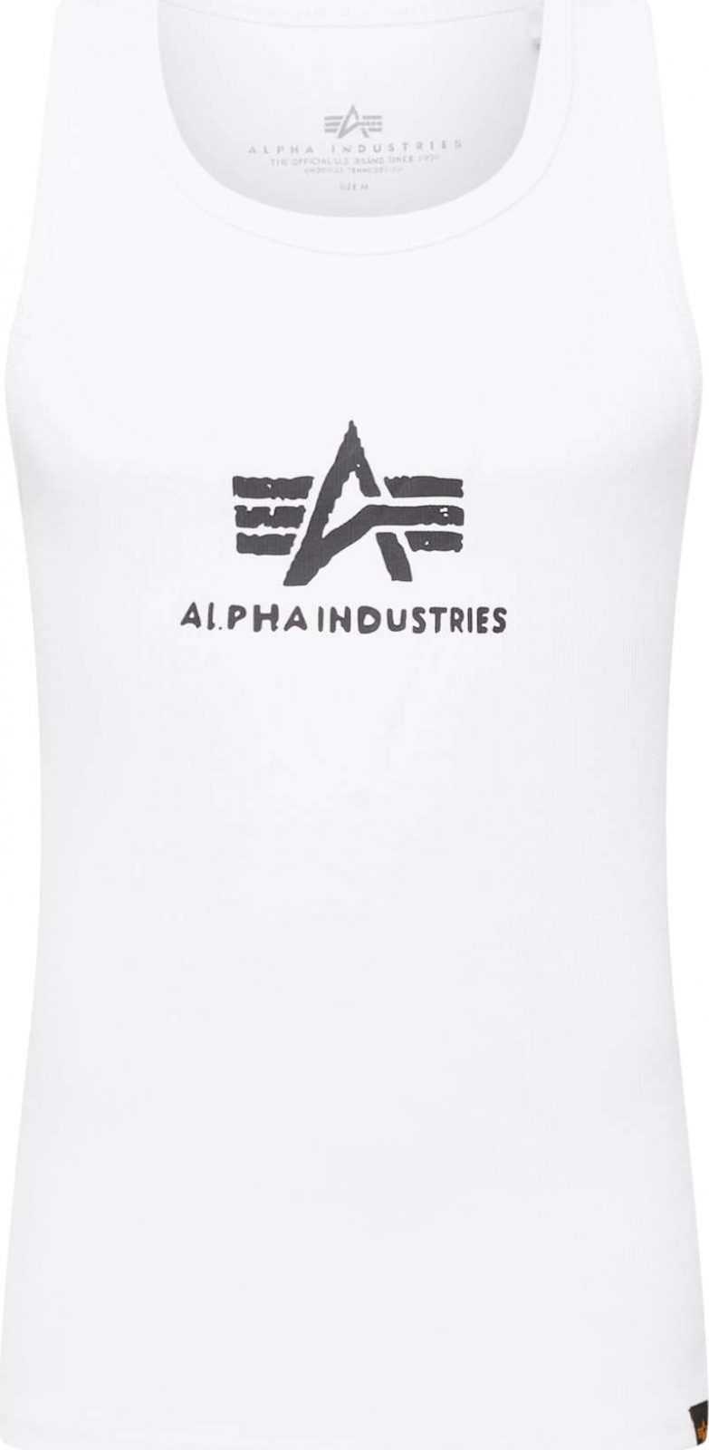 ALPHA INDUSTRIES Tričko bílá / černá