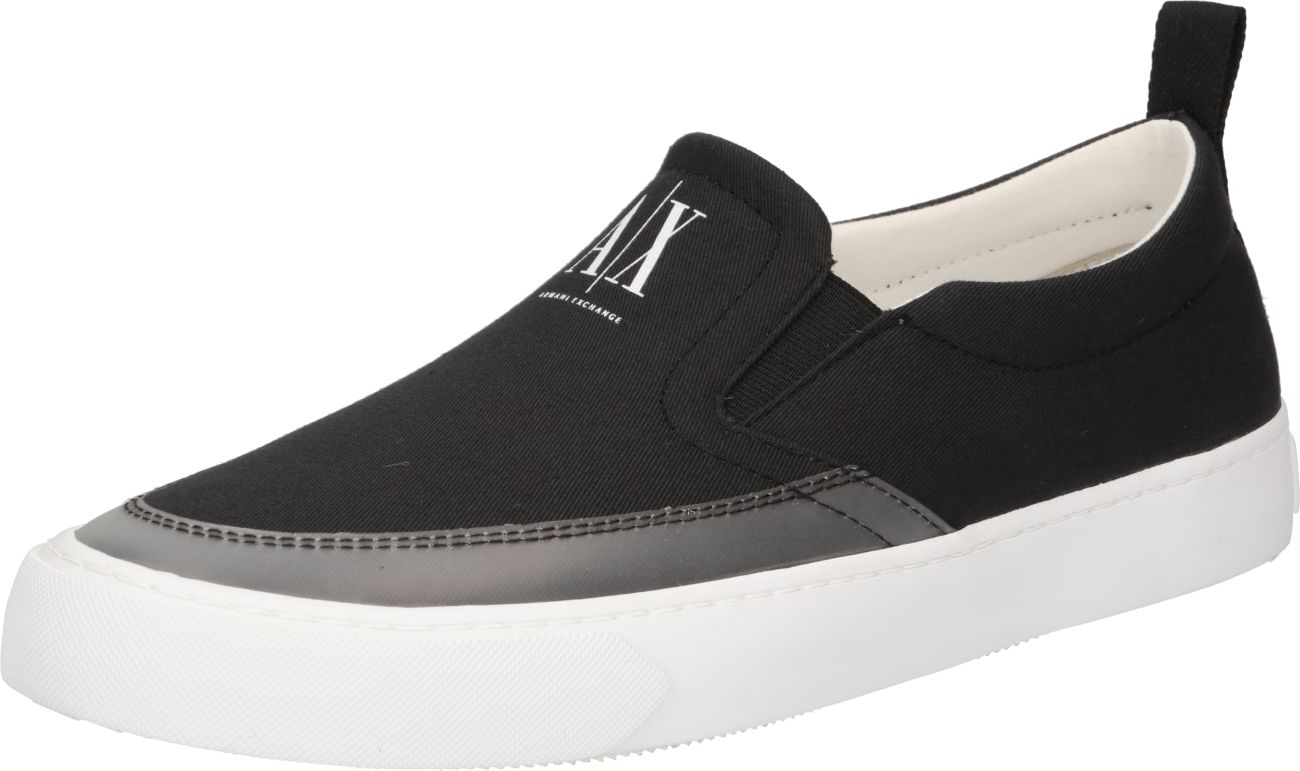 ARMANI EXCHANGE Slip on boty černá / bílá