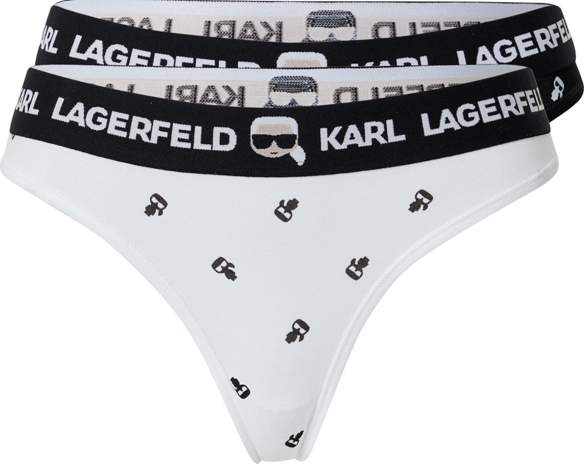 Karl Lagerfeld Tanga černá / bílá / béžová