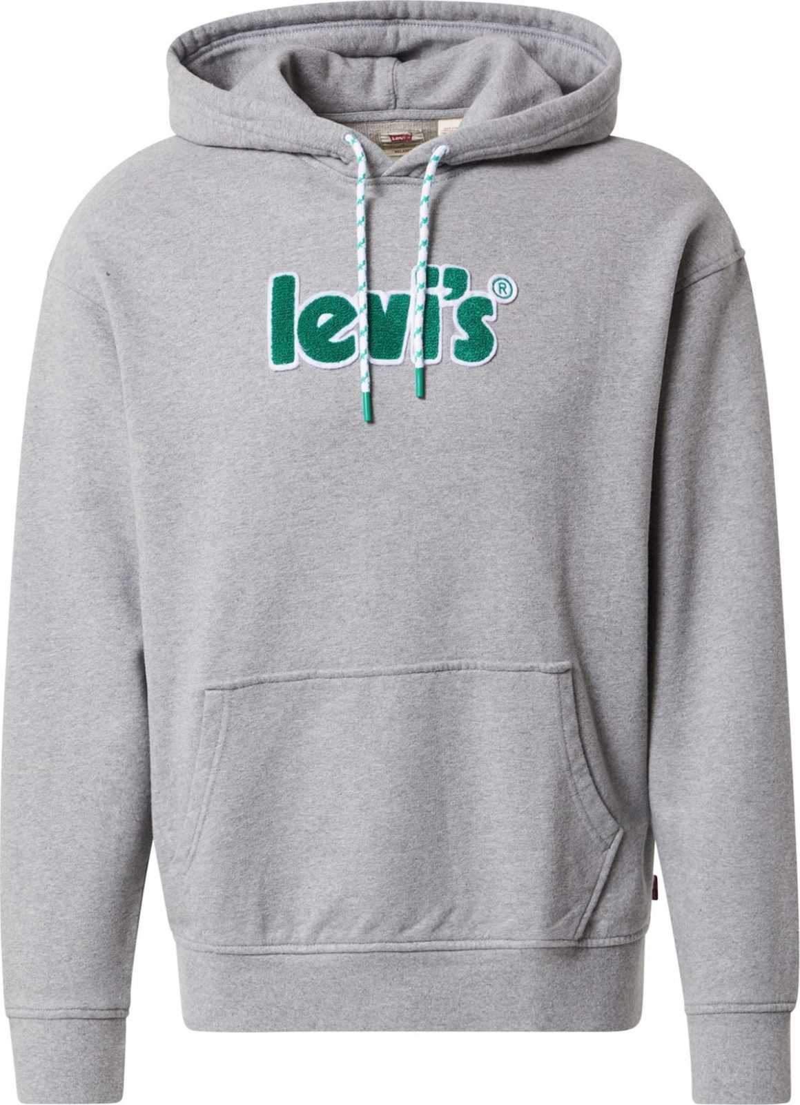 LEVI'S Mikina šedý melír / zelená