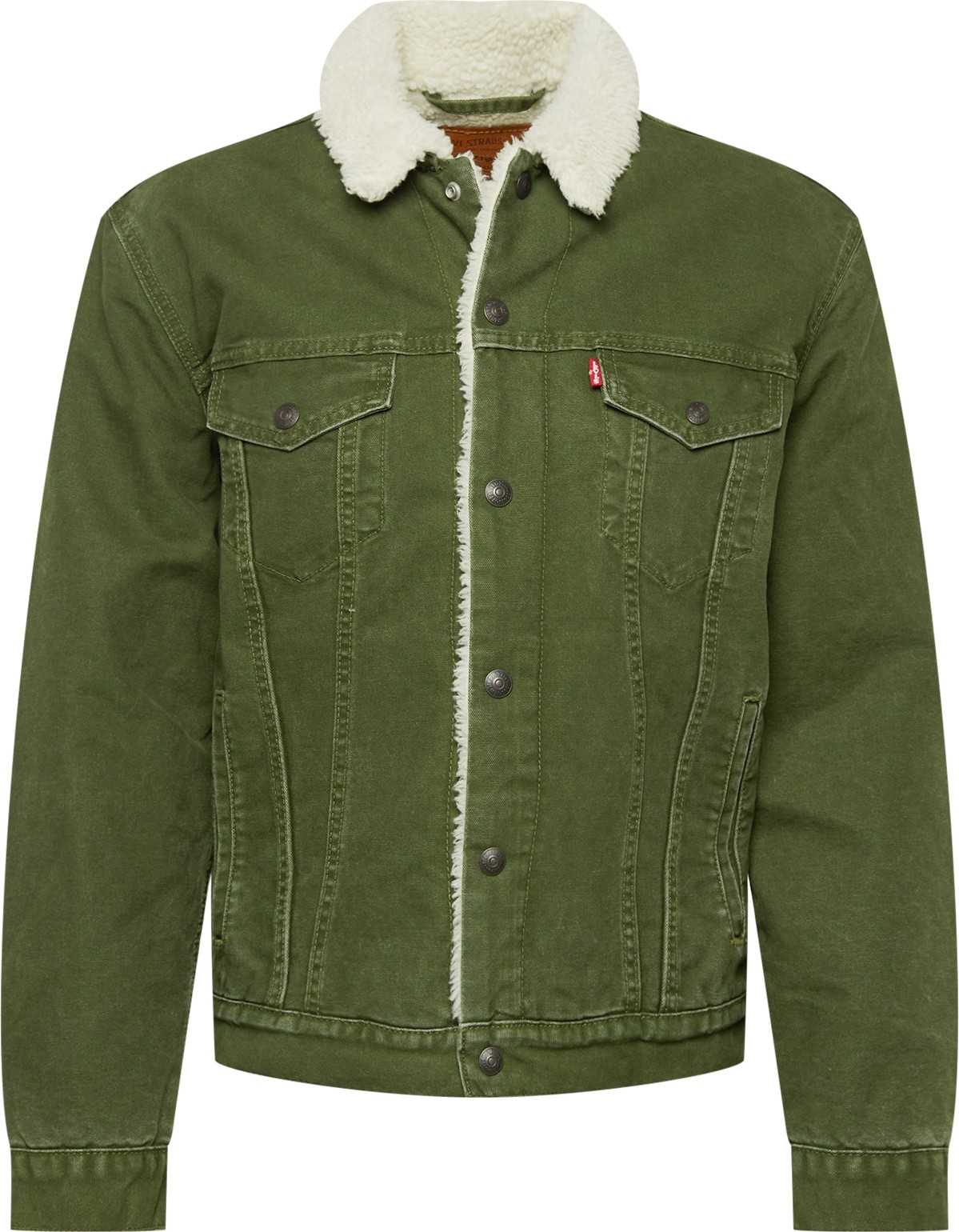 LEVI'S Přechodná bunda khaki / barva bílé vlny