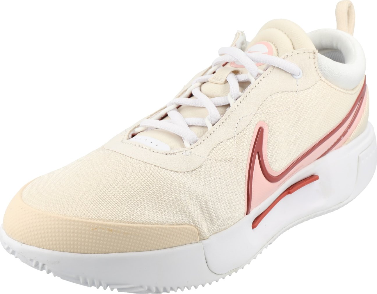 NIKE Sportovní boty 'Court Zoom Pro' světle béžová / červená / růžová / bílá