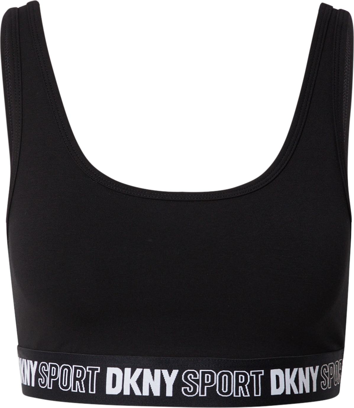 DKNY Performance Sportovní podprsenka černá / bílá