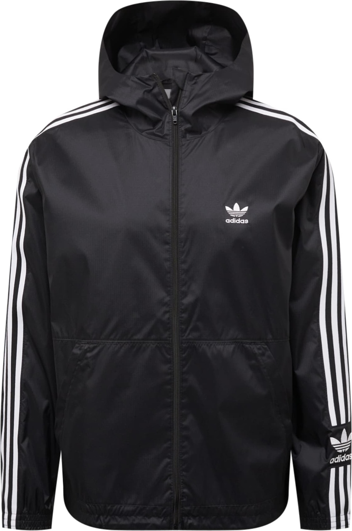 Přechodná bunda adidas Originals černá / bílá